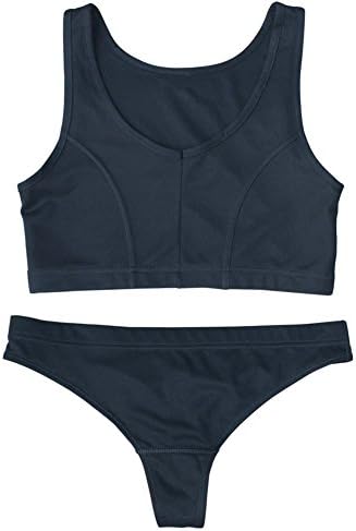 eleeColorful Women's Sports Modern Bralette Thong Panty built-up sets Yoga Gym Breathable (Gray, M)