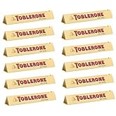 TOBLERONE SWISS MILK CHOCOLATE WITH HONEY AND ALMOND NOUGAT 12 X 100 G BARS