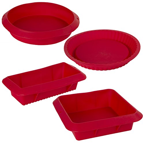 Bakeware Set Baking Molds 4 Nonstick Silicone Bakeware Set with