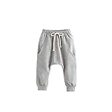 Weixinbuy Unisex Kid Toddler Cotton Jersey Harem Pants Baby Elastic Trousers
