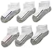 Gold Toe Big Boys' 6 Pack Athletic Low Cut Sock, White/Multi, Large