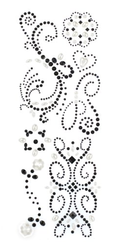 K&Company Adhesive Gem Stickers, Black Swirl