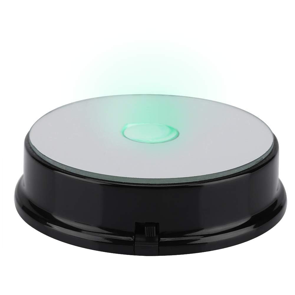 HERCHR LED Light Base Round 2.9inch Display Stand 7 Color Light Display Pedestals for Crystals Artwork Glass Art Figurine Merchandise 3D Glass Ball Art