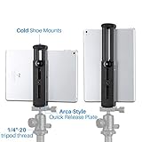 Ulanzi Aluminum Pad Tripod Mount with Cold Shoe Compatible for iPad, Metal Tablet Tripod Adapter Holder with Quick Release Plate 1/4'' Screw Mount Universal for iPad Mini/iPad 4/iPad Pro/Surface Pro