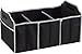 Focus Car Trunk Organizer, 3 Large Sections Collapsible Folding Storage Bin, Black