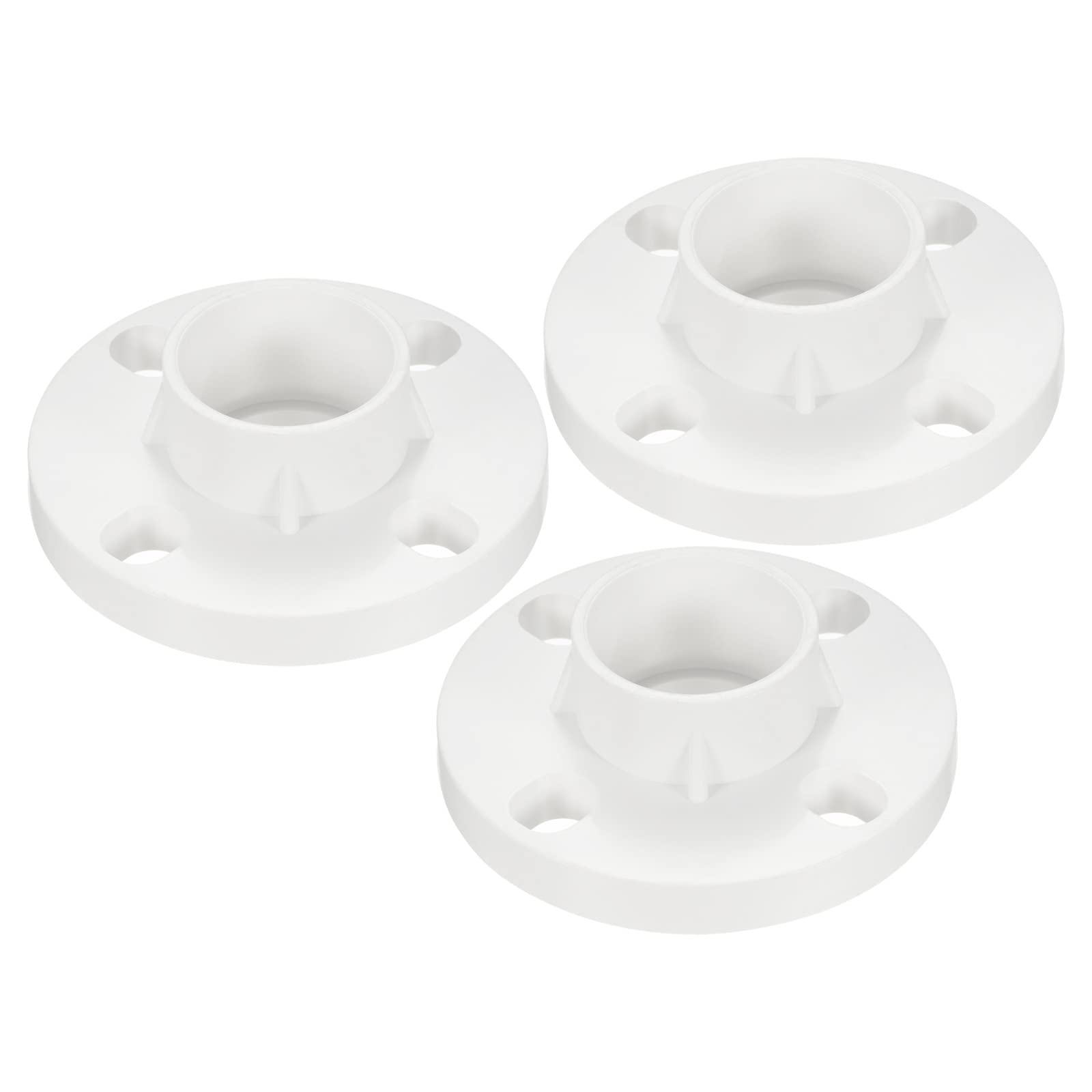 PATIKIL 50mm/2 Inch PVC Pipe Fitting, 3 Pack Flange Pipe Socket Coupling Connector for 50mm OD Pipe Connect, White