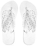 Showaflops Womens' Antimicrobial Shower & Water Sandals for Pool, Beach, Dorm and Gym - White Long Heart 7/8
