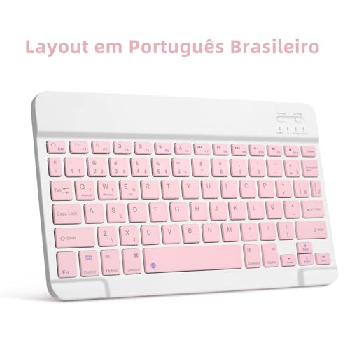 Capa com Teclado para Samsung Galaxy Tab A11+/A9+ 11", Layout em Português Brasileiro Teclado com Capa para Galaxy Tab A11 Plus 2025/ Tab A9 Plus 2023 11 Polegadas SM-X230/X236/X210/X215/X216, Rosa