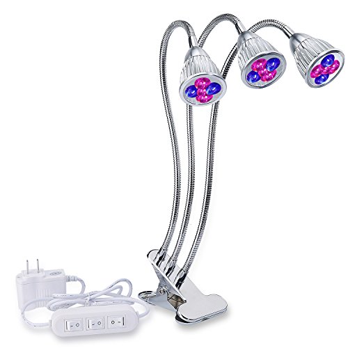 Lovebay three head led grow light bulbs 15w clip on pla…