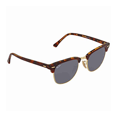 Ray-Ban RB3016 Clubmaster Sunglasses Top Havana Brown/Yellow / Blue 49mm