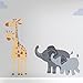 Lambs & Ivy Two of A Kind Multi Noah's Ark Animals Wall Appliques, Blue