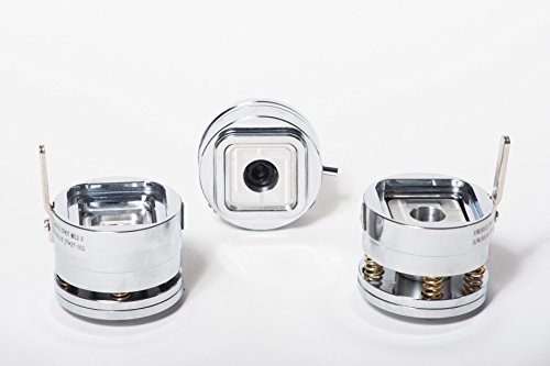 ChiButtons Square 37x37mm (1 1/2") Interchangeable Round Die Moulds-S1 + Free Pin Button Components (100 sets)