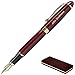 Dayspring Pens Engraved Fountain Pen Alexandria Fountain Pen with Red Lacquer and Gold Finish. Luxury Fountain Pen with Gift Box and Starter Ink.