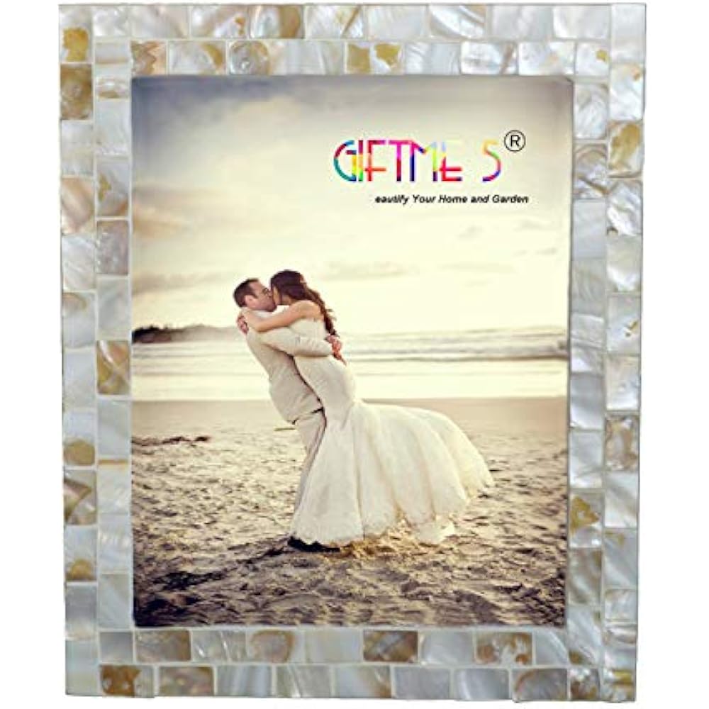  White Picture Frame 8x10 Wedding Mother Of Pearl Photo