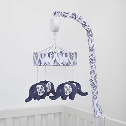 NoJo Indigo Hues Nursery Crib Musical Mobile with Plush Velboa