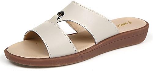 Slide Sandals, Soft Comfort Slip On Flat Slipper Slide Sandal Flip Flops Flatform Shoes For Adults Women and Men (Beige), 11 B(M) US