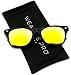 WearMe Pro -Square Horn Rimmed Soft Matte Frame Mirrored Lens Retro Sunglasses