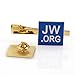 jw.org gift necktie clip and lapel pin set-Square (Blue + Gold)