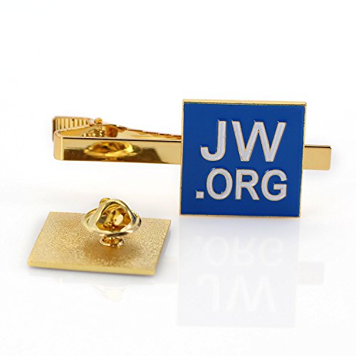 jw.org Gift Necktie Clip and Lapel pin Set-Square (Blue + Gold)