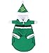 Christmas Dog Costumes with Hat - SCENEREAL Cute Santa Claus Pet Clothes Suit Xmas Outfits for Small Medium Dogs Cats Puppy Cosplay Holiday Gifts, Green Small