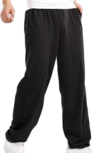 Fulok Mens Athletic Sweatpants Plus Size Elastic Wasit Soft Basketball Pants Black 6XL