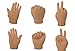 TheGag Finger-Hands Rock Paper Scissors Game Set of 6 Hands 2 of Each Tiny-Finger-Hand Realistic Feeling Soft Finger Puppets-Mini-Gag-Gift Stocking-Stuffer Really-Weird-Stuff