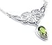 Sterling Silver Celtic Knot Knotwork Necklace with a Bright Green 7x10mm Peridot