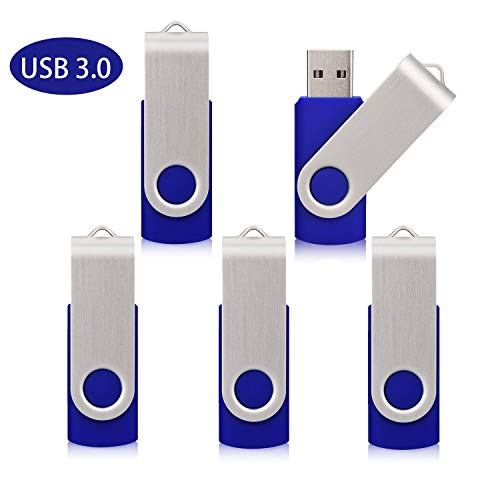 64GB High Speed USB 3.0 Flash Drive 5 Pack EasyStorage Memory Stick K&ZZ Thumb Drives Gig Stick