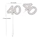 24 PCS 40th Cupcake Toppers - Anniversary or Birthday Cupcake Picks Party Decoration | Silver 40th
