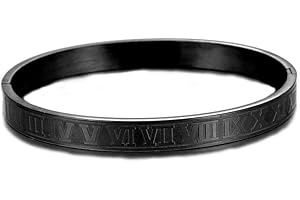 RINTOLER Stainless Steel Bracelets for Men Gold Roman Numeral Bangle Bracelet Luxury Crown Twisted Cable Bracelet Set Gifts Jewelry