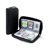 Memory Card Cases, HONSKY 22 Slot Zippered SD Micro SD CF SDXC SDHC MMC SecureDigital Memory CompactFlash Cards Carrying Holder Bags Pouch Organizer Keeper Media Storage & Organization, Black