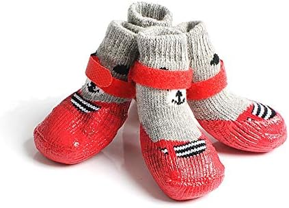 DORA BRIDAL 4 Pcs Anti-Slip Dog Socks, Waterproof Paw Protectors Nonslip Sports Socks Shoes, Warm Soft Traction Control…