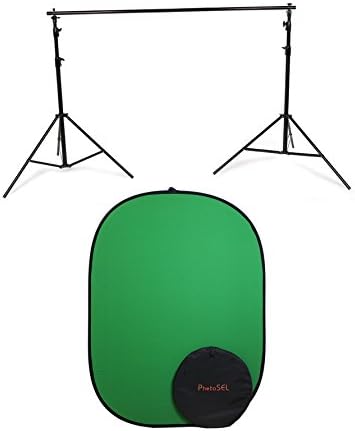 PhotoSEL BD121GBS 2x2.4m Chroma Key Collapsible Background with Stand Kit - Green
