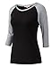 Regna X Women's Fit Relaxed Flowy Long Sleeve Baseball T-Shirts Top Light Grey