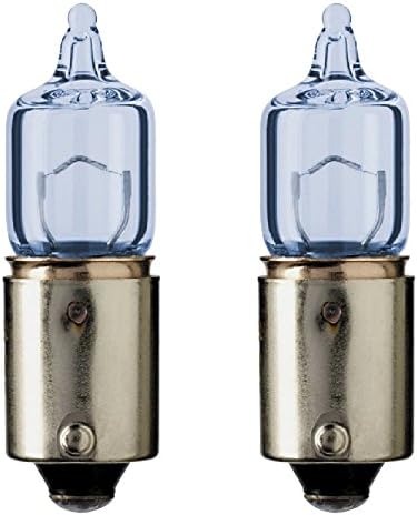 H6W (64132 Light Blue) Halogen Bulbs, 12 V, 6 W, BAX9s Base, T2-3/4 shape (2-pack)