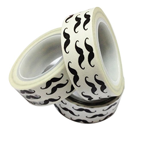 Dress My Cupcake Washi Paper Tape for Gifts and Favors, Mini Vintage Mustaches