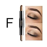 Leegoal Glitter Eye Shadow Pencil, Shimmer Smoky Eye Shadow Cream Sticks Brown Purple Pink Blue White Gray Waterproof, Delicate Soft Eyeliner Pencil Lying Silkworm Pen