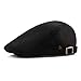 Bigface Up 2 Pack Men's Flat Cap Mesh Beret Cabbie Hunting Hat Summer Newsboy Ivy Cap(Black+Khaki)