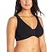 LEADING LADY Women's Meryl Cotton Front-Closure Comfort Sleep Comfy Leisure Bra, Black, 46C/D/DD