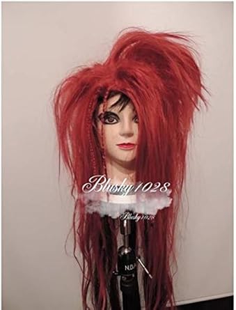 Amazon X Japan Hide ロングウィッグ 赤 かつら Cos Wig ディズニー