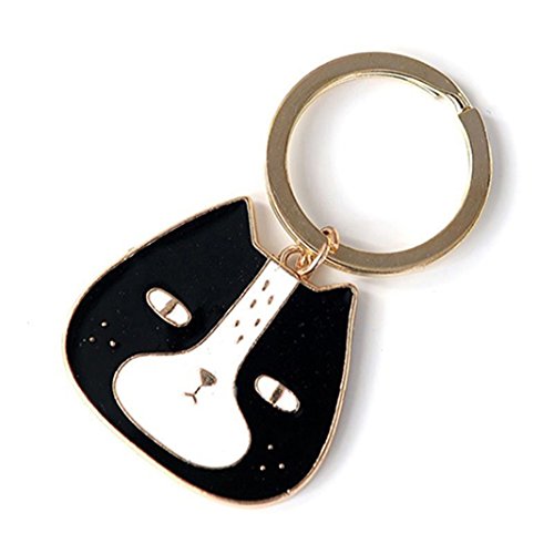 Potato001 Cartoon Plants Animal Pendant Keyring Purse Hand Bag Car Charm Keychain Gift (Black Cat)