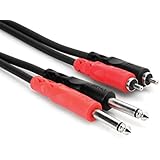 Hosa CPR-202 Dual 1/4 inch TS to Dual RCA Stereo Interconnect Cable, 6.6 feet