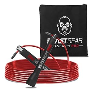 Beast Gear Springtouw voor volwassenen – Fitness Speed Rope – indoor / outdoor springtouw voor uithoudingsvermogen…