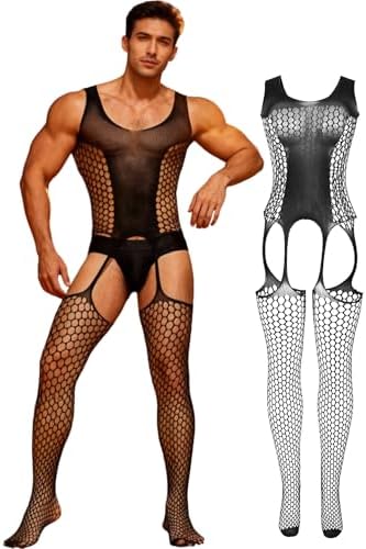 Conjunto de traje sexy para hombre, arnés de pecho de piel sintética, ropa de club con correas elásticas para cinturón, Negro -, Talla única