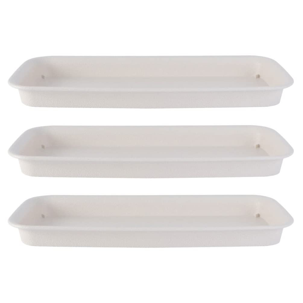 HEMOTON Pack of 3 Pot Saucers Plastic Plant Saucers Rectangular Pot Saucer Tray Pot Plant Pot Drip Tray for Indoor Outdoor Garden Balcony Propagation Pots
