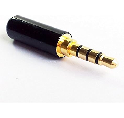 Amazon Com Cess Black 3 5mm 4 Pole Trrs Male Plug Headphone Jack Cable Connector Jcx 2 Pack Home Audio Theater