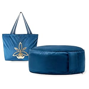 Nolavea Zafu Meditation Cushion and Yoga Cushion – Blue Floor Cushion for Meditation – Yoga Accessories – Meditation Cushions Made of Buckwheat with Lavender Scent