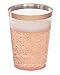 Rose Gold Plastic Cups | 10 oz. 50 Pack | Hard Clear Plastic Cups | Disposable Party Cups | Fancy Wedding Tumblers | Nice Rose Gold Rim Plastic Cups | Elegant Decoration Cups | Plastic Tumblers Bulk