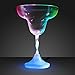 Light Up Margarita Glass with Long Spiral Stem & Color Changing LED Lights (Set of 6)