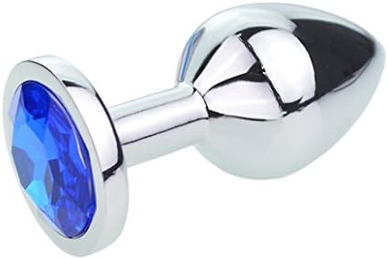 BMN 1PCS Stainless Steel Anal Butt Plug Plated Jewelry Small (blue)